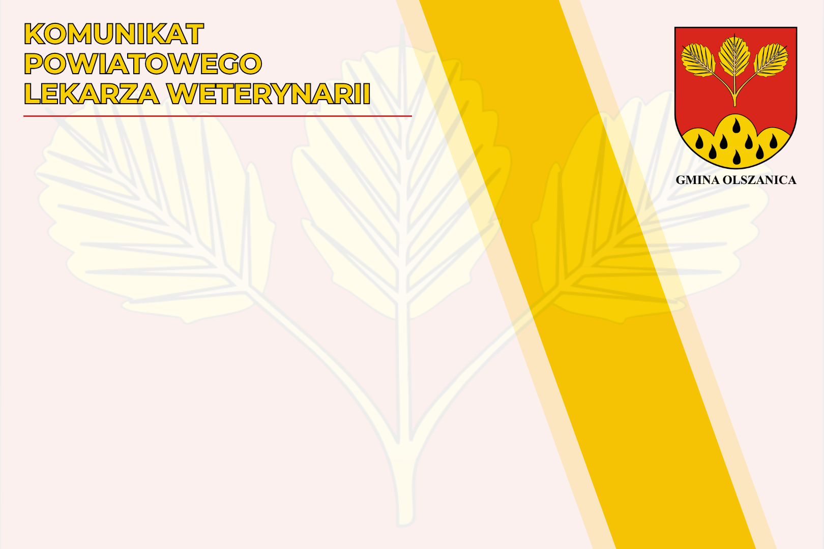Komunikat Powiatowego Lekarza Weterynarii