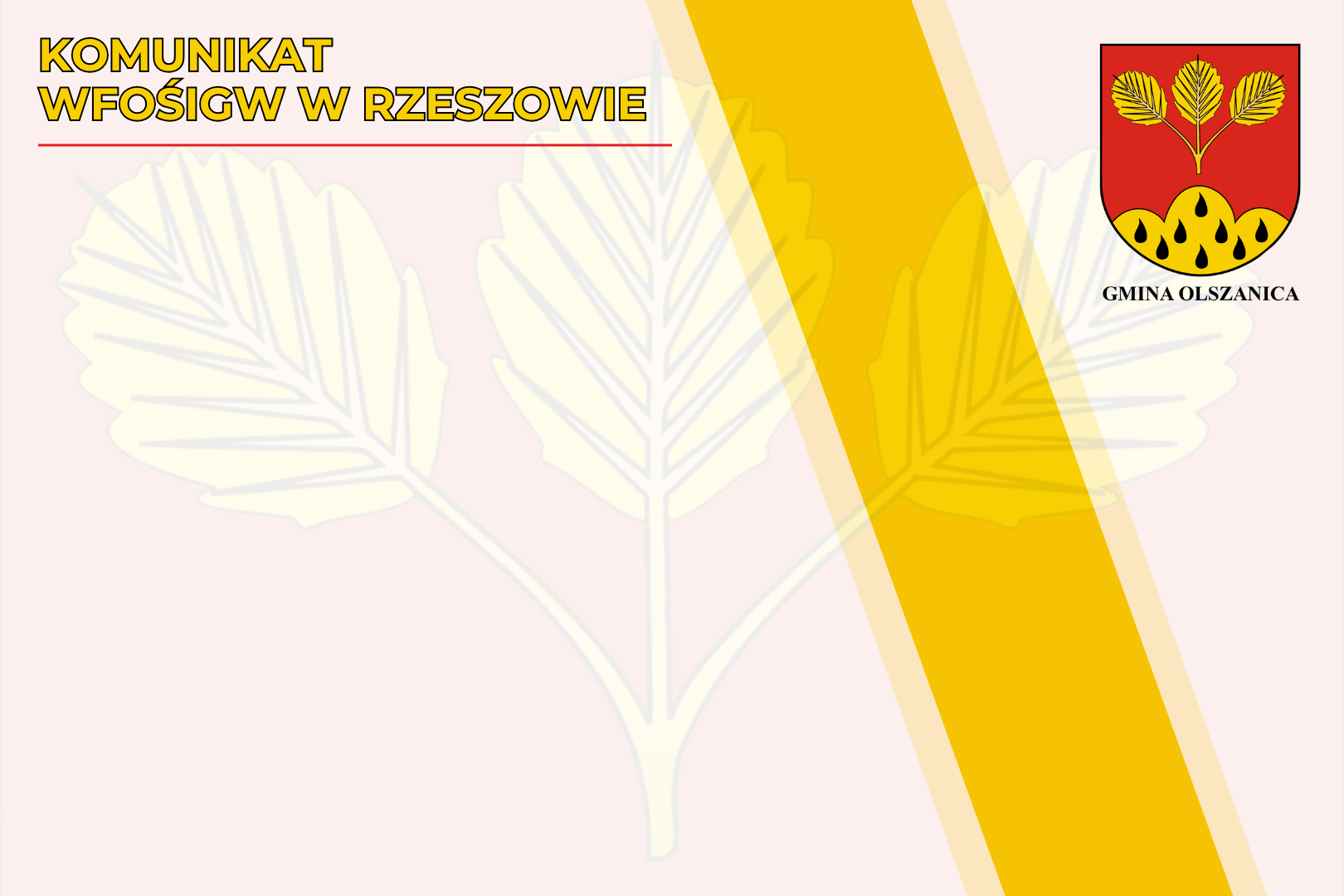 Komunikat Wojewódzkiego Funduszu Ochrony Środowiska i Gospodarki Wodnej w Rzeszowie