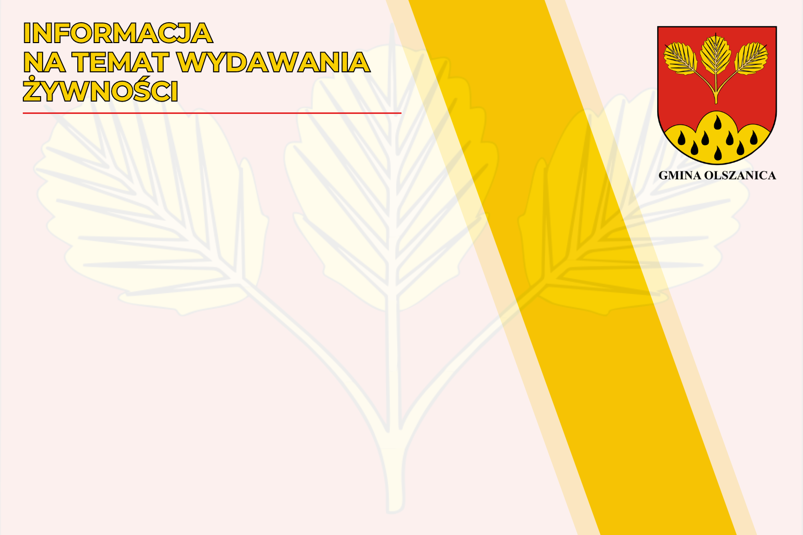 Informacja na temat wydawania żywności