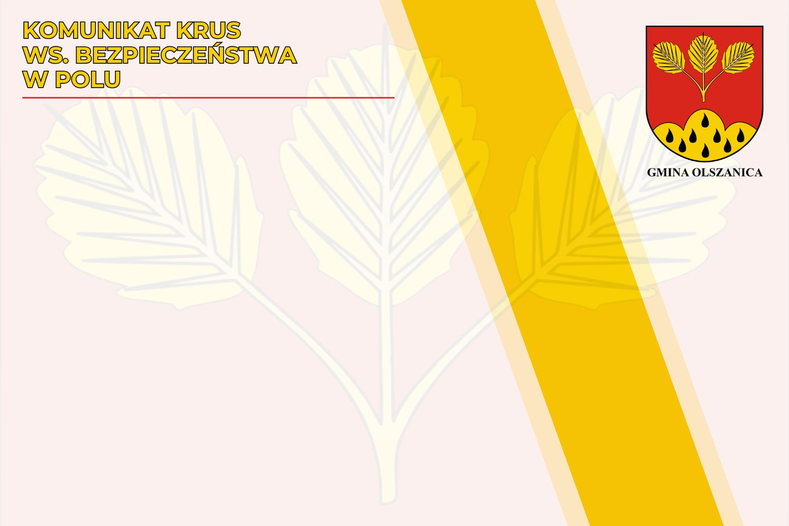 Komunikat KRUS ws. bezpieczeństwa w polu